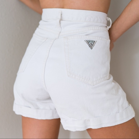 Guess Pants - Vintage Guess Marciano White Denim Shorts 29 Waist
